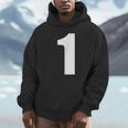 ナンバーワン 数字 1 プレーン ホワイト 数字 Hoodie