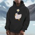 目玉焼きのハートがかわいいアヒル好きのデザイン。 Hoodie