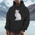 面白い猫 中指 オッドアイドキャット キティ Hoodie