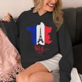 Enjoy Travel Paris France Flag & Eiffel Tower Graphic パーカー