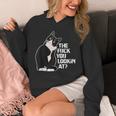The Fuck You Lookin At 猫好きのための面白い下品なノベルティ パーカー