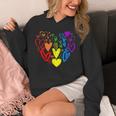 Lgbtq レインボーフラッグハート Lgbtqia バレンタインデー プライドムーン Hoodie