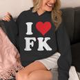 I Love Fk Initials I Heart FK First Last Name F K パーカー