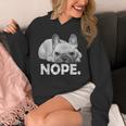 Nope Lazy French Bulldog No Dog フレンチブルドッグ パーカー