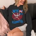 Retro Wtf Is A Kilometer Patriotic American Skeleton Hoodie