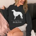 ボルゾイ犬の白いシルエット Hoodie