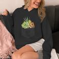 ポケットに入った多肉植物、胸にエケベリアセダム Hoodie