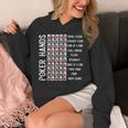 ポーカーハンド チートシートカード カジノゲーム 面白いプレイヤーギフト Hoodie