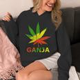 マリファナのガンジャ雑草の葉 ラスタカラー パーカー