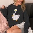 目玉焼きのハートがかわいいアヒル好きのデザイン。 Hoodie