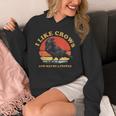 私はカラスと多分 3 人が好きです レトロ ビンテージ ブラック カラス Hoodie