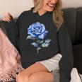 美しいブルーローズフローラルブルーフラワー Hoodie