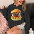 面白いtシャツ パグ 犬 ハンバーガー メンズ 犬好き グッズ かわいい おもしろ 面白い 服 ネタ パーカー