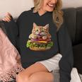 面白いファーストフードハンバーガー愛好家猫猫愛好家 Britishhorthair Burger Cat Food パーカー