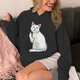 面白い猫 中指 オッドアイドキャット キティ Hoodie