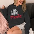 音楽 マイク ヘッドホン 日常 テキスト シンプル レトロ Hoodie