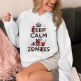 Keep Calm And Kill Zombies Carry Bloodplatter On Hoodie