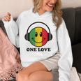 One Love ラスタ レゲエ 音楽 ヘッドホン スマイルフェイス ラスタファリ パーカー