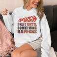 Pray Untilomething Happens インスピレーショナル クリスチャン パーカー