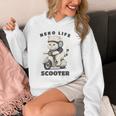 猫 ネコ 白猫 イラスト 原付 スクーター バイク 猫好き バイク好き かわいい おもしろ レトロ Neko Life 長袖tシャツ パーカー
