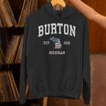 Burton Michigan Mi ヴィンテージ アメリカ国旗 スポーツデザイン パーカー