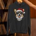 Corgi サンタハット 面白い かわいい 犬 ママ お父さん クリスマス パーカー