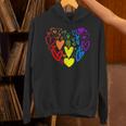 Lgbtq レインボーフラッグハート Lgbtqia バレンタインデー プライドムーン Hoodie