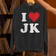 I Love Jk Initials I Heart JK First Last Name J K パーカー