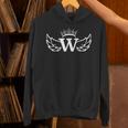 W文字クイーン W英文字 W王冠 大文字アルファベットwモノグラム パーカー