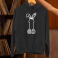 イースターエッグ付きの面白いイースターペニスウサギの耳。 パーカー