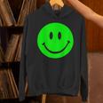 グリーン スマイリーフェイス レトロ グリーン ハッピーフェイス パーカー