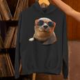 サングラスをかけたアザラシ かわいいアザラシ パーカー