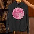 ストロベリームーンデザイン 満月 かわいいピンクムーン パーカー