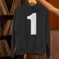 ナンバーワン 数字 1 プレーン ホワイト 数字 Hoodie