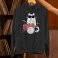 ネコとドラム 猫とサングラス ネコ好き 猫飼い 愛猫家 ドラム ドラムセット バンド ジャズ音楽 ねこ ネコ 猫 Hoodie