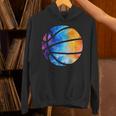 バスケットボールのシルエットカラフルな水彩画 パーカー