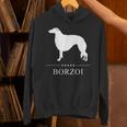 ボルゾイ犬の白いシルエット Hoodie