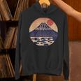 ヴィンテージ 和 富士山 山の上の日本の舞う太陽 パーカー