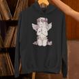 天使の羽を持つ膝の上の美的天使を祈る Hoodie