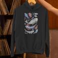 深海の海の生き物 オールフィッシュホエールサメ 水彩画 Hoodie
