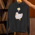 目玉焼きのハートがかわいいアヒル好きのデザイン。 Hoodie