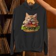 面白いファーストフードハンバーガー愛好家猫猫愛好家 Britishhorthair Burger Cat Food パーカー