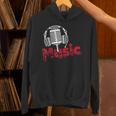 音楽 マイク ヘッドホン 日常 テキスト シンプル レトロ Hoodie