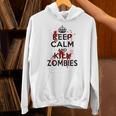 Keep Calm And Kill Zombies Carry Bloodplatter On Hoodie