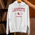 Lafayette ルイジアナ Laビンテージスポーツデザイン レッドプリント パーカー