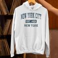 New York City New York Ny ビンテージスポーツデザイン ネイビープリント パーカー