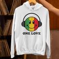 One Love ラスタ レゲエ 音楽 ヘッドホン スマイルフェイス ラスタファリ パーカー