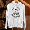 Sailing Makes Me Happy レッド ヨット パーカー