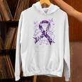 I Wear Purple For Myself Support Lupus Awareness Day Ribbon Hoodie