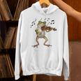 おもしろミュージシャン バイオリニスト かわいいカエル 演奏 バイオリン Hoodie